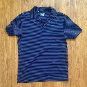 Under Armour Men's Blue Striped Polo Shirt size Medium